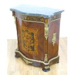 Napoleon III Style Marquetry Cabinet Approx. 41" H x 36 1/4" W x 18 1/4" D. Veneer  chipped/