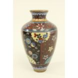 Cloisonne Vase with gold highlights 7"H From a NYC collector's 40 year compilation. good