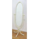 Cheval Mirror Metal, white. Approx. 68 1/2" H.