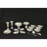 Lot of Sterling Silver Including 2 kiddush cups approx 4"H "84", silver  Kirk & Son nut dish, 4 Reed