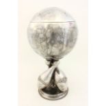 Vintage Silver Plate Triple Pin Bowling Trophy Approx. 17" H. From a NYC collector's 40 year