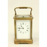 Minute Reporter Carriage Clock With key. Fitted in Hermes Paris leather case.  Clock inscribed "To