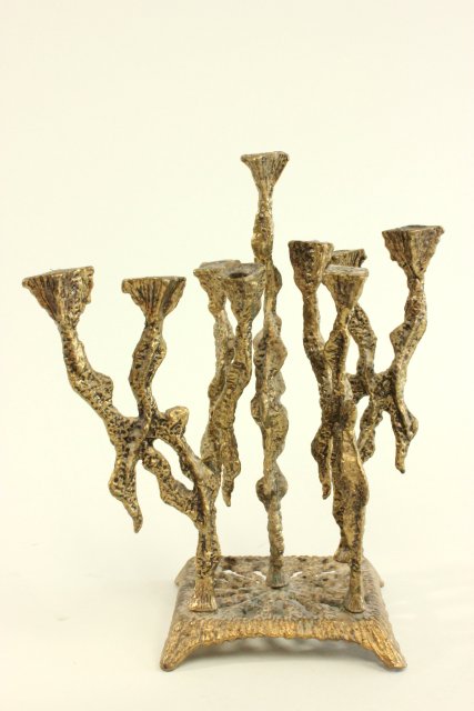 Judaica Menorah Lights & Candelabras Including sterling clad, silver plate & brass.  Various sizes & - Image 5 of 8