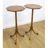 Pair of English Hand Painted Wine Tables circa 1900. Approx. 30 1/2 H x 14 1/4 W Some  veneer