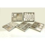 Lot Deco 800 Silver Flatware In fitted trays. 199 pieces total. Approx. 257 oz  in weight. Including