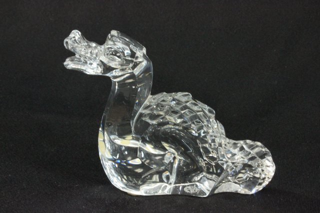 2 Baccarat Crystal Figures Includes seated leopard, approx. 6" H & reclining  dragon, approx. 4" - Image 2 of 8