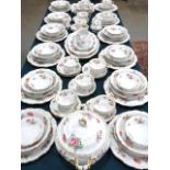 Bavarian Porcelain Dinnerware Set Meissen floral pattern. Approx. 100 pcs.