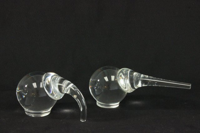 2 Steuben Crystal Elephants From a NYC collector's 40 year compilation. good  condition good