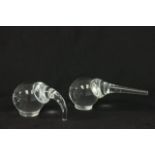 2 Steuben Crystal Elephants From a NYC collector's 40 year compilation. good  condition good