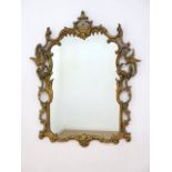 Chinese Gilded Chippendale Mirror With bird decoration. Approx. 51 1/2" H x 41 1/2"  W.