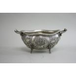 European Footed Silver Oval Scenic Bowl Tested for silver. Hallmarked on bottom. Approx.  3" x 7 1/