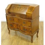 Inlaid Italian Drop Front Desk Approx. 34 1/2" H x 33" W x 14" D. From an estate  in Great Neck, NY.