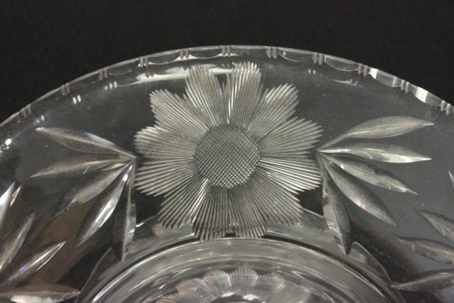 Pairpoint crystal compote Floral etched design, 4 1/2"H x 11"D From a NYC collector's 40 year - Image 3 of 3
