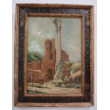 Antonio Gonzales-Ares, "Roman Ruins" Framed. Signed and dated "Roma 1960".  Antonio  Gonzales-