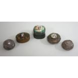 Silver Pill Boxes Including enamel, French, filigree & some Persian.  Various sizes and shapes.
