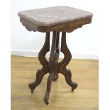 Marble Top Victorian Table Approx. 29" H x 14" W x 20" D