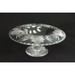 Pairpoint crystal compote Floral etched design, 4 1/2"H x 11"D From a NYC collector's 40 year