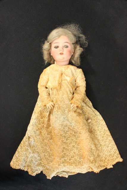 German Bisque Head Doll & 2 Smaller Dolls Stamped "JKC". Largest approx. 12" H. From a NYC - Image 4 of 8