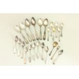 Lot of Coin Silver and Sterling Silver Spoons Includes 6 sterling silver souvenir spoons, sugar