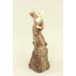 Rouge Marble & Bone Figure of a Lady Dancing Aprox. 14" H.