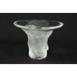 Lalique vase Signed Lalique Paris. Etched & paper label.  Approx. 7" H. (4050) Good condition Good