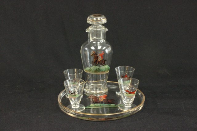 Lot of Drink Serviceware circa 1930 Including 6 dessert cups in sterling holders,  glass with gold - Image 5 of 10