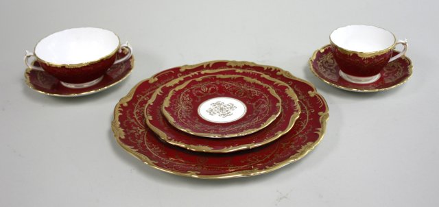 Coalport "Anniversary" English Porcelain 7 pieces total.