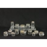 14 Round Crystal & Silver Powder Boxes From a NYC collector's 40 year compilation.