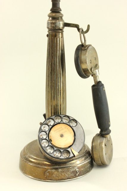 Antique telephone lamp Total height approx. 30". (4059) - Image 3 of 5