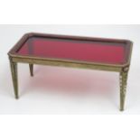 Russian Neo-Classic style Mahogany Plateau Ormolu mounted with inset ruby glass top. Late  19th/