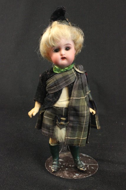 German Bisque Head Doll & 2 Smaller Dolls Stamped "JKC". Largest approx. 12" H. From a NYC - Image 5 of 8