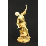 Dore Bronze & Bone Figure of Dancer Signed "Somme" (1871-1952) French. Approx 14 1/4" H