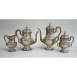 Richelieu Sterling Silver Tea Set 4 pieces. Stamped Richelieu International Stering  WC530, Hand