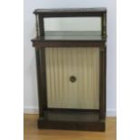 19th c. Regency gilt brass & mahogany chiffonier Approx. 46 1/2" H x 27" W x 11 1/4" deep. Marks