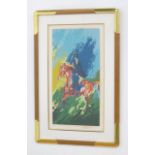 Leroy Neiman, "L'Equestrienne" Framed. Signed and numbered 83/300. 1980's. 27" H  x 14" W w/o frame,