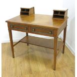 Regency style brass mounted walnut desk Approx. 35 1/4" H x 36" W x 24" deep. Finish worn  in places