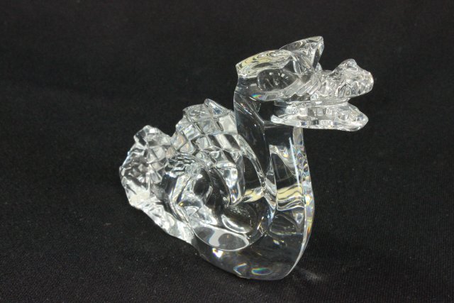 2 Baccarat Crystal Figures Includes seated leopard, approx. 6" H & reclining  dragon, approx. 4" - Image 3 of 8