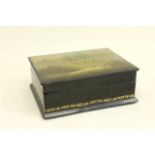 Russian Lacquered Scenic Box Approx. 3" H x 7" W x 5 1/2" D.