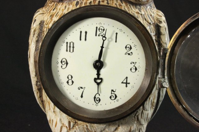 Owl Form Desk Clock Approx. 6 1/2" H. - Image 3 of 5