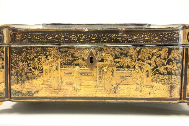 Chinese Export Lacquer Box Approx. 11 1/2" W. - Image 2 of 7