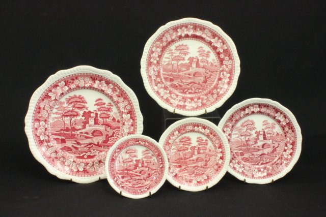 Copeland "Spode's Tower" Dinner Set Including (12) 10 3/4" dinner plates, (12) 9 1/4"  plates, ( - Image 3 of 10