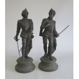 Pair of Metal Figures, "The Duet" French, early 20th century. Approx. 17" H.