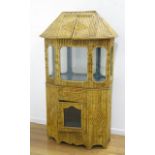 Bamboo Terrarium With lifts top. Approx. 65" H x 32" W x 17" D.