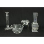 Baccarat and St. Louis crystal lot Baccarat bowl, St. Louis crystal weight, baccarat  vase approx.
