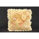 Needlepoint floral pillow Approx. 16" x 16".