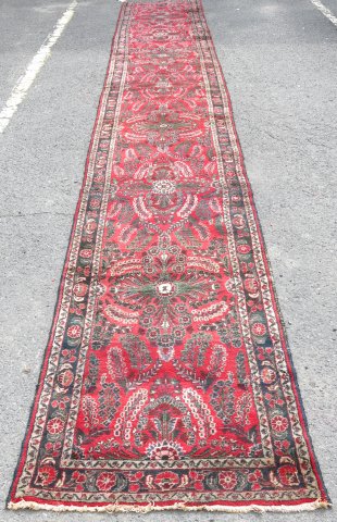 Hamadan Red Persian Runner Approx. 3' W x 20 1/2' L.