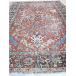 Herez Rug Circa 1920 Approx. 150" H x 109" W.