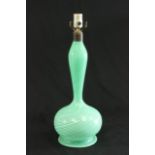 Murano Green Swirl Glass Lamp Approx. 16" H.