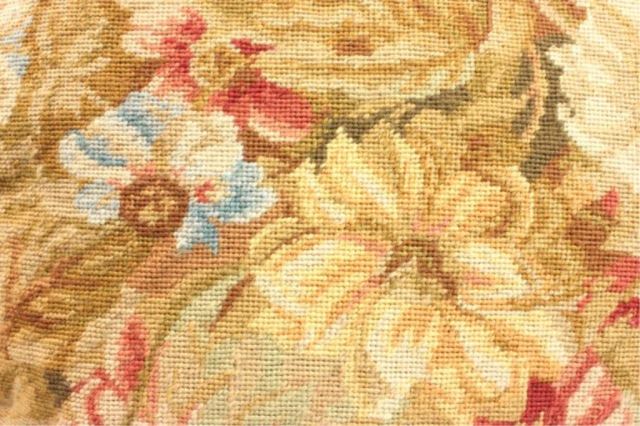 Needlepoint floral pillow Approx. 16" x 16". - Image 3 of 3