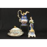 3 pieces of Paris Porcelain Including (1) pitcher approx. 10 1/2" H, (1)  gentleman approx. 11 1/